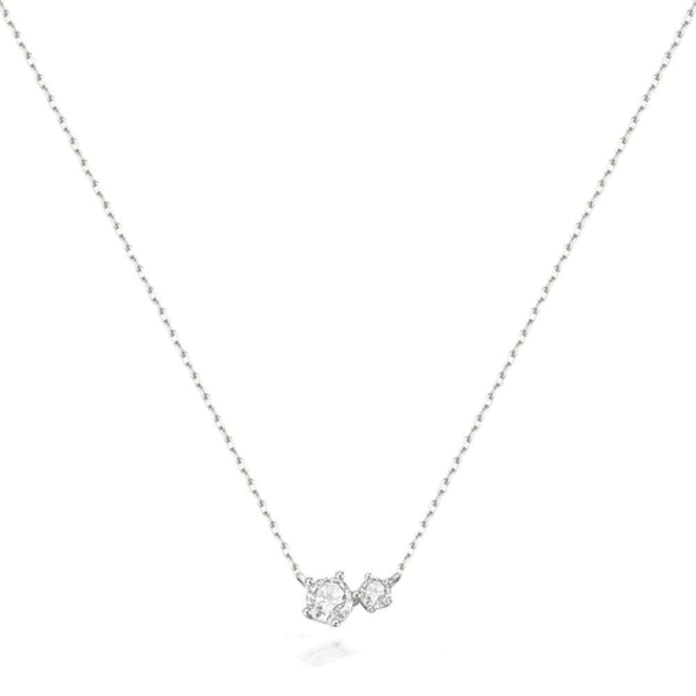 ANIA HAIE SILVER PRONG SET DUE NECKLACE N079-01H