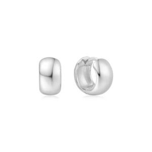 ANIA HAIE SILVER CHUBBY SMALL HUGGIE HOOP EARRINGS E064-04H