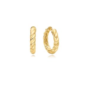 ANIA HAIE GOLD TWISTED HUGGIE HOOP EARRINGS E072-09G