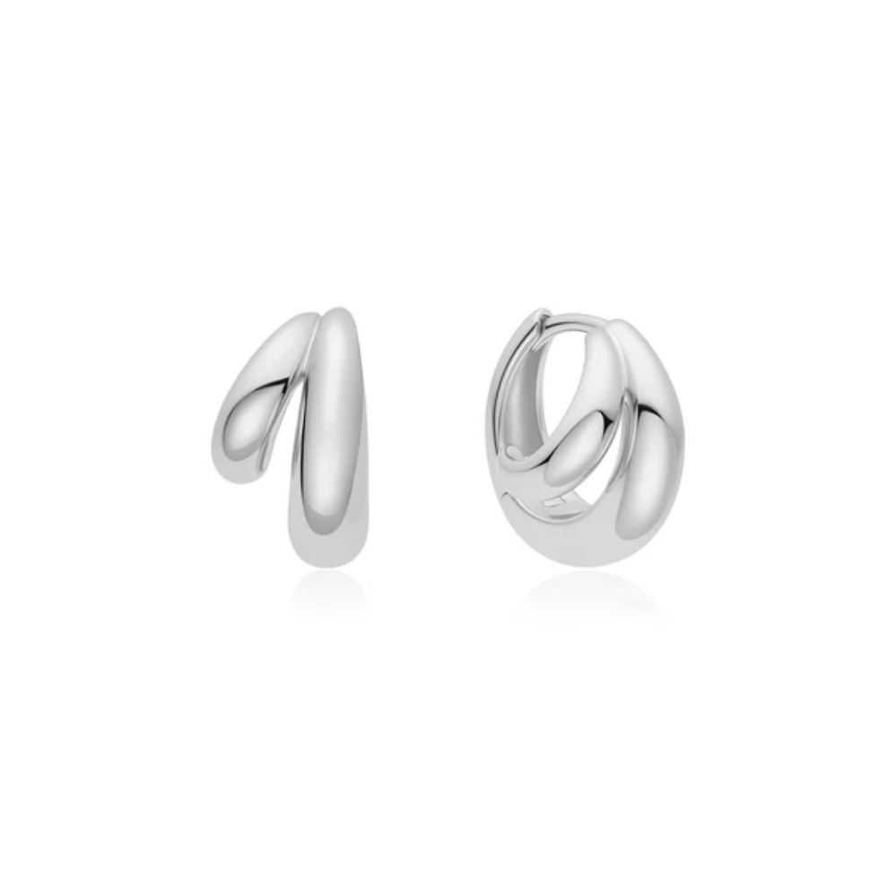 ANIA HAIE SILVER DOME HUGGIE HOOP EARRINGS E072-03H
