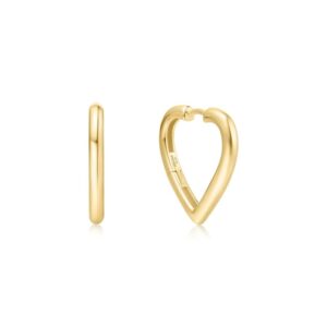 ANIE HAIE GOLD MEDIUM HEART HOOP EARRINGS E064-03G