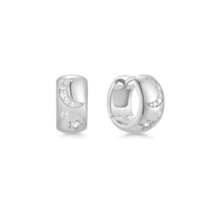 ANIE HAIE SILVER CELESTIAL CHUNKY HUGGIE HOOP EARRINGS E066-09H