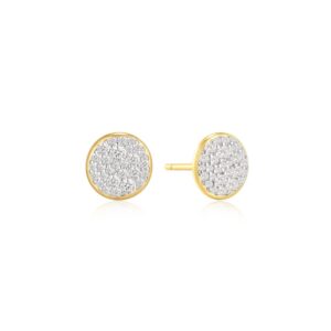 ANIE HAIE GOLD PAVE DISC STUD EARRINGS E075-10G