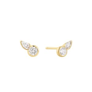 ANIA HAIE GOLD BEZEL ROUND & TEARDROP STUD EARRINGS E076-01G