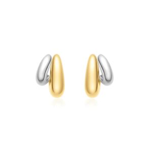 ANIA HAIE TWO-TONE DOME STUD HOOP EARRINGS E072-07T