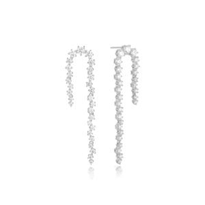 ANIA HAIE SILVER SPARKLING ZIG-ZAG DROP STUD EARRINGS E079-16H