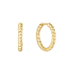 ANIA HAIE GOLD TEXTURE MEDIUM HUGGIE HOOP EARRINGS E063-05G