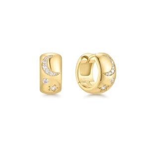 ANIA HAIE GOLD CELESTIAL CHUNKY HUGGIE HOOP EARRINGS E066-09G
