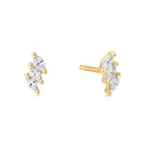 ANIA HAIE GOLD TRIPLE MARQUISE STUD EARRINGS E063-01G
