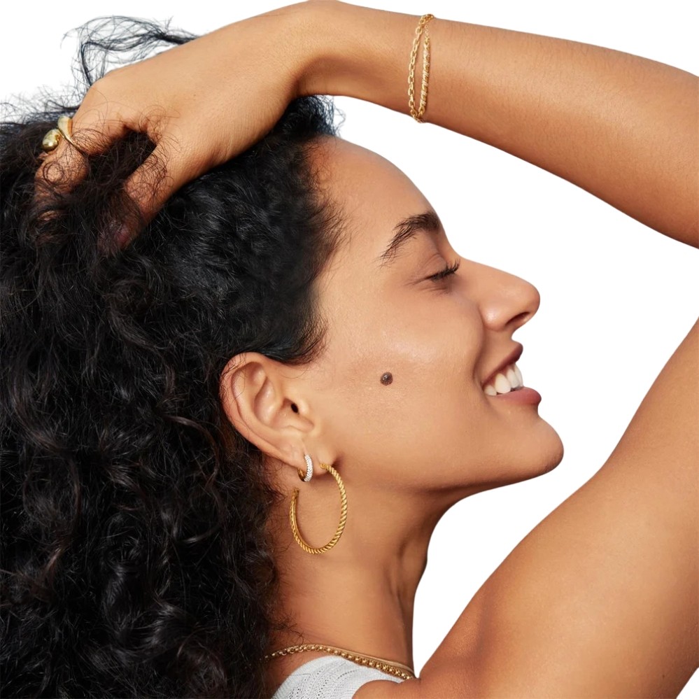 ANIE HAIE GOLD TWISTED OVERSIZED HOOP EARRINGS E072-10G