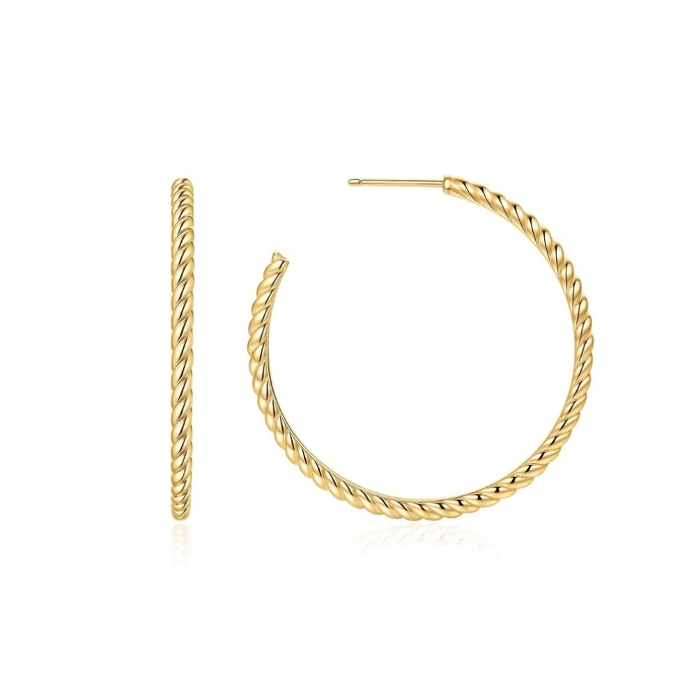 ANIE HAIE GOLD TWISTED OVERSIZED HOOP EARRINGS E072-10G