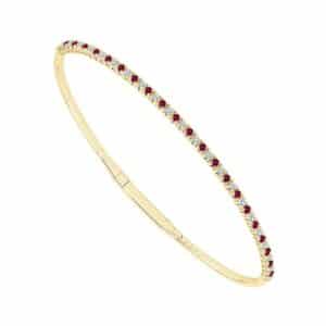 YELLOW GOLD RUBY & DIAMOND BANGLE FSBG5185RUS8Y