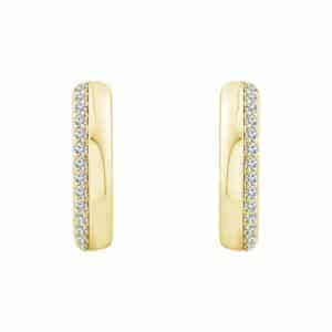 YELLOW GOLD DIAMOND HOOP EARRINGS FEH-0367A45Y4