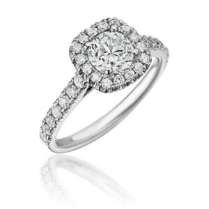 WHITE GOLD DIAMOND ENGAGEMENT RING RCU497-75