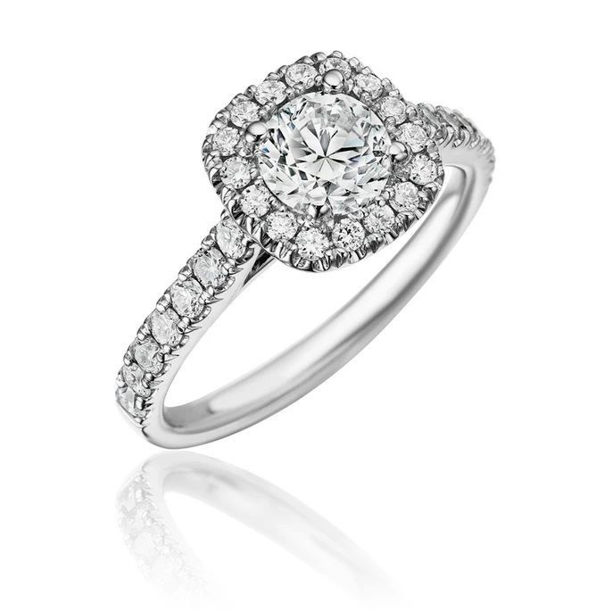 WHITE GOLD DIAMOND ENGAGEMENT RING RCU497-75