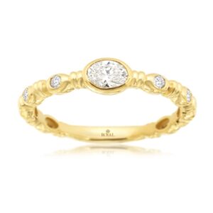 YELLOW GOLD DIAMOND ENGAGEMENT RING H3835D