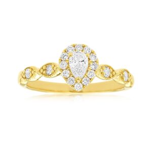 YELLOW GOLD DIAMOND ENGAGEMENT RING C9086D