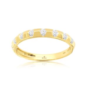 YELLOW GOLD DIAMOND WEDDING BAND H4036D