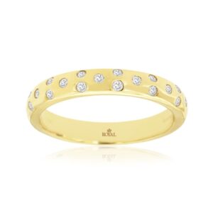 YELLOW GOLD DIAMOND WEDDING BAND H3214D