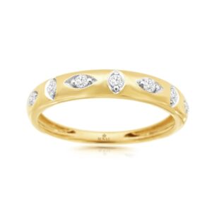 YELLOW GOLD DIAMOND WEDDING BAND H3582D