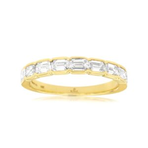 YELLOW GOLD DIAMOND WEDDING BAND H2828D