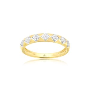 YELLOW GOLD DIAMOND WEDDING BAND H4033D