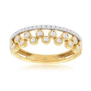 YELLOW GOLD DIAMOND WEDDING BAND H3390D