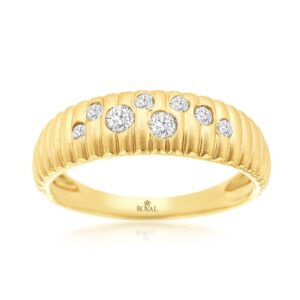 YELLOW GOLD DIAMOND WEDDING BAND H3866D