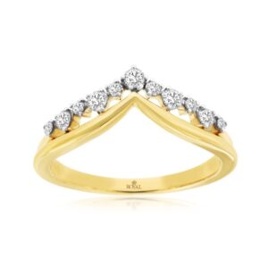 YELLOW GOLD DIAMOND V BAND H1801D