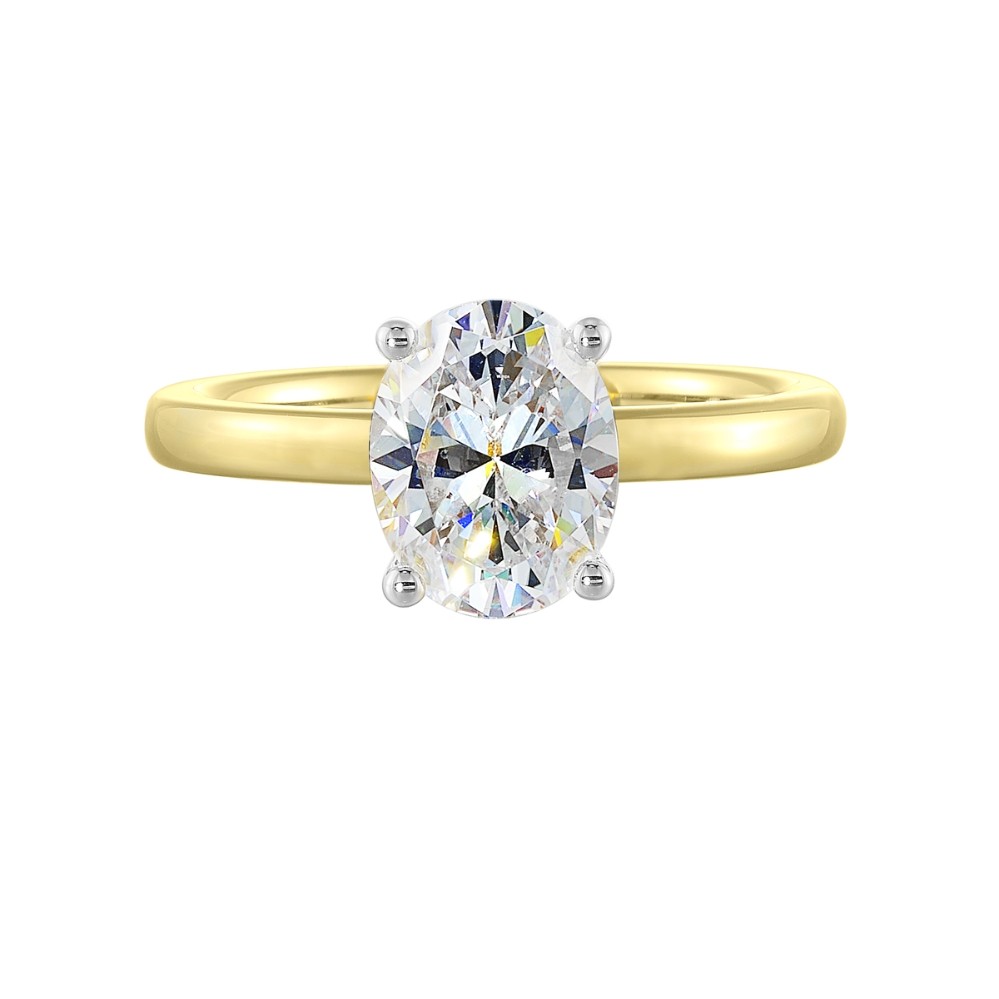 YELLOW GOLD DIAMOND HIDDEN HALO SOLITAIRE SEMI-MOUNT W4710ON150SM-4YB