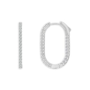 WHITE GOLD DIAMOND HOOP EARRINGS FSE5015S8W