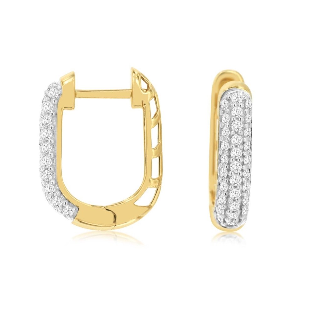 YELLOW GOLD DIAMOND EARRINGS H2889D