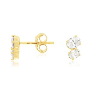 YELLOW GOLD DIAMOND EARRINGS H3084D