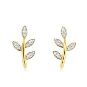 YELLOW GOLD DIAMOND EARRINGS H3644D