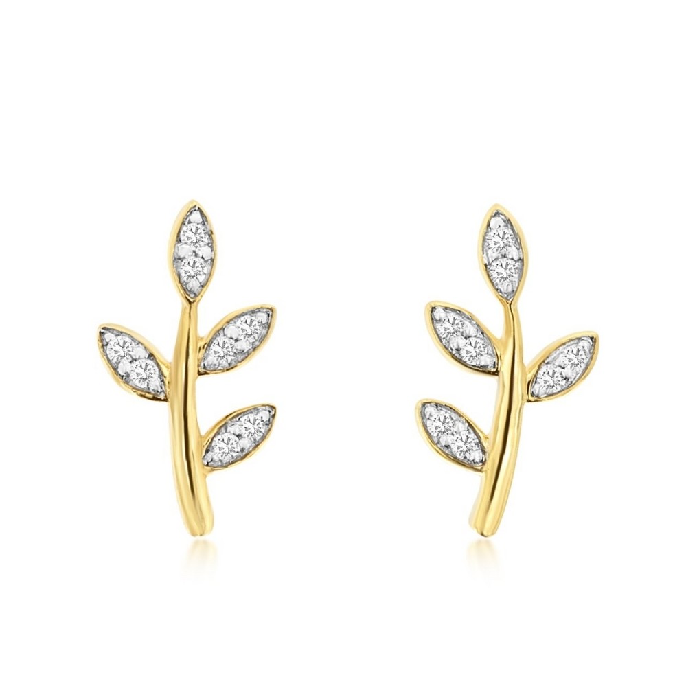 YELLOW GOLD DIAMOND EARRINGS H3644D