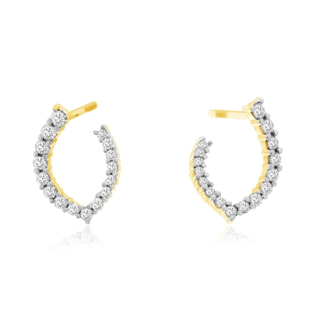 YELLOW GOLD DIAMOND EARRINGS H3477D