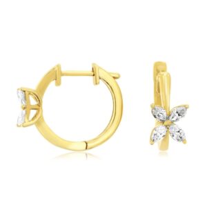 YELLOW GOLD DIAMOND EARRINGS H3503D