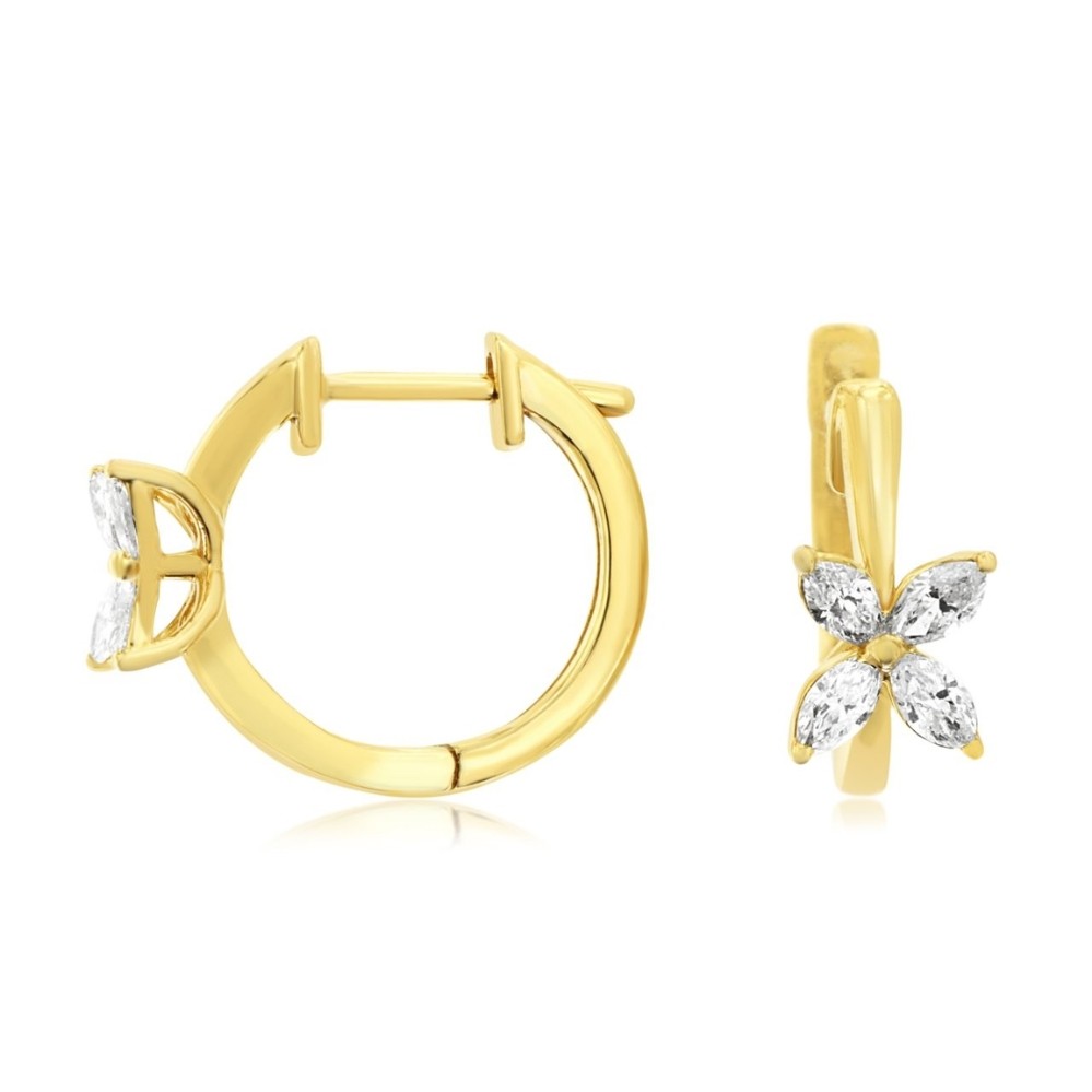 YELLOW GOLD DIAMOND EARRINGS H3503D