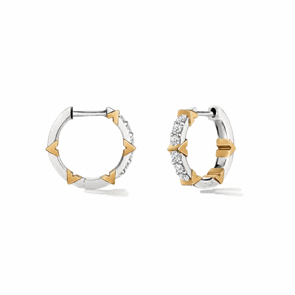 HEARTS ON FIRE COPLEY PAVE DIAMOND HOOP EARRINGS, SMALL UU30838AGHV035