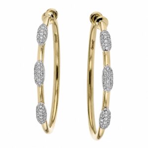 SIMON G. DIAMOND STATION HOOP EARRINGS LE4995