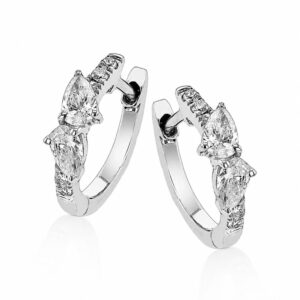SIMON G. PEAR-SHAPED HOOP DIAMOND EARRINGS LE4904