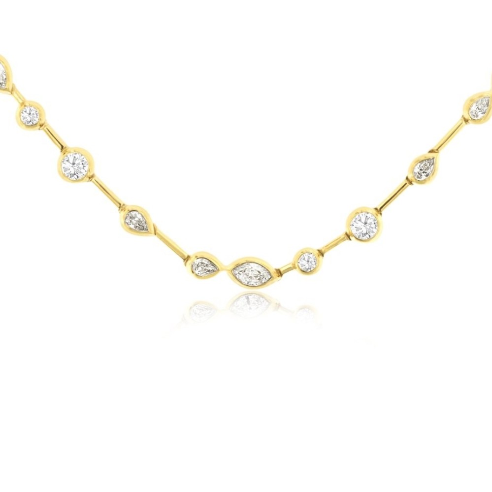 YELLOW GOLD DIAMOND NECKLACE H4029D