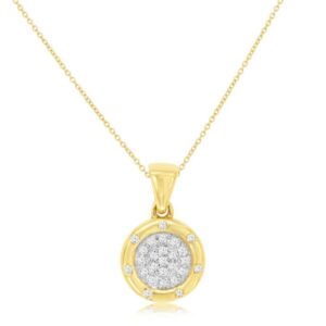 YELLOW GOLD DIAMOND PENDANT H2930D