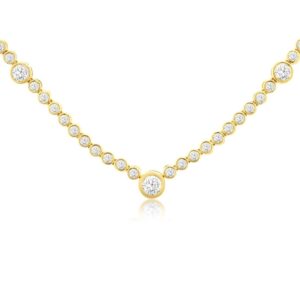 YELLOW GOLD DIAMOND NECKLACE H4118D