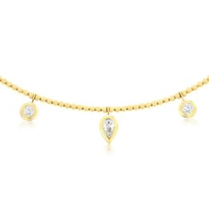 YELLOW GOLD DIAMOND NECKLACE H3753D