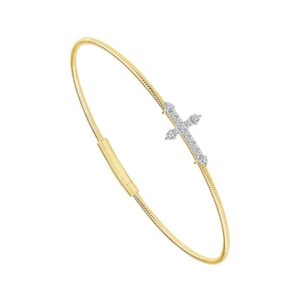 YELLOW GOLD DIAMOND CROSS BANGLE FSBG5384S8Y