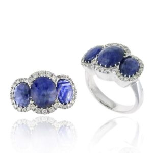 WHITE GOLD SAPPHIRE & DIAMOND RING RW11397S