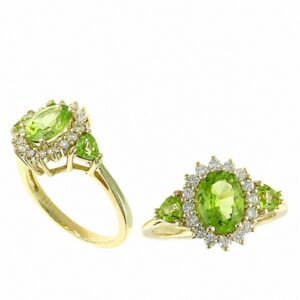 YELLOW GOLD PERIDOT & DIAMOND RING RS5473PR