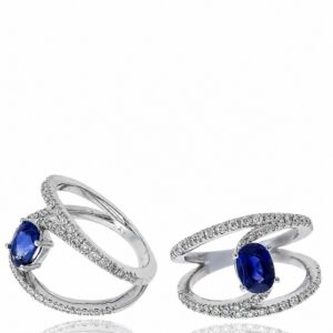 WHITE GOLD SAPPHIRE & DIAMOND RING RW12535S