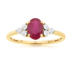 YELLOW GOLD RUBY & DIAMOND RING H3557RB